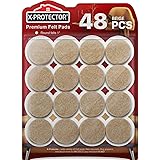 Best Felt Furniture Pads X-PROTECTOR - 48 Premium Chair Felt Pads Floor Protector for Furniture Feet Wood Hardwood Floors - P