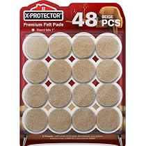 Scotch 6-Pack Felt Furniture Pads - 2 Inch Round, Brown, Self-Adhesive Floor Protectors