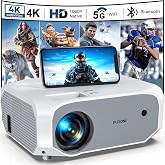 FUDONI Projector with WiFi &amp; Bluetooth, Native 1080P Home Theater Projector | 18000L, Max 300" Display, Indoor Outdoor Use, 4K Supported, Compatible with HDMI, USB, Phone, Laptop, TV Stick