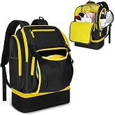 DSLEAF Volleyball Bag Backpack with External Ball Holder and Shoe Space | Multiple Pockets for Volleyball Gear, Adjustable Shoulder Strap for Soccer, Basketball and Gym Exercise