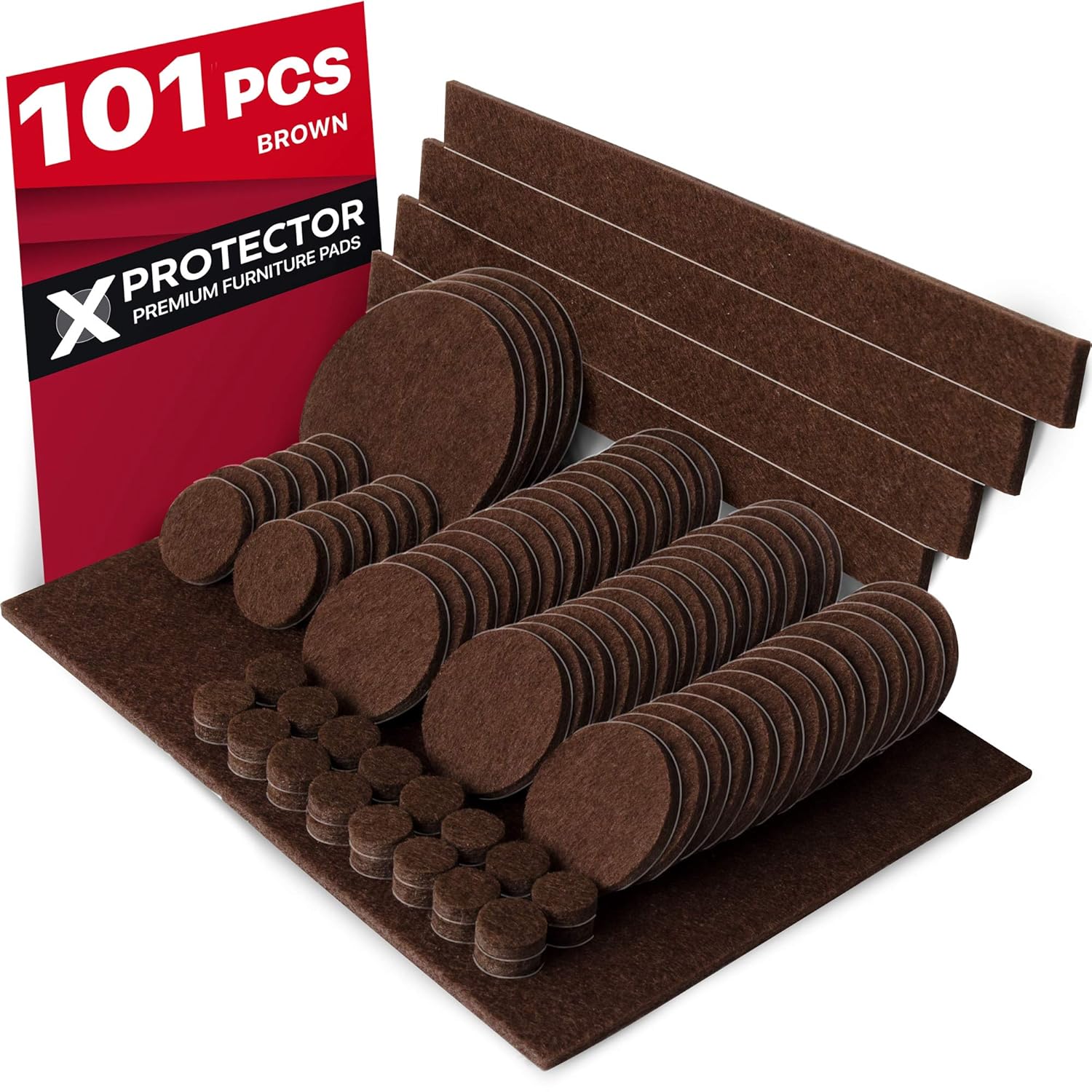 X-PROTECTOR Premium CLASSIC Pack Furniture Pads 101 piece! Felt Pads Furniture Feet – Your Best Wood Floor Protectors. Protect Your Hardwood & Laminate Flooring with 100% Satisfaction!