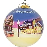 Blown Glass Christmas Ornament | Leavenworth Night | Hand Painted Inside | Original Art | Includes Gift Box