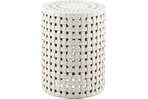 SAFAVIEH Home Collection Sayre Cream Ceramic 18-inch Decorative Accent Garden Stool for Living Room, Bathroom, Patio, Side Table, Plant Stand (Fully Assembled)