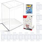 10PCS Plastic Protector Case for Booster Bundle / Build &amp; Battle Foldable Clear Display Box Plastic Display Case Compatible with Booster Bundle Collectors Cards Protector