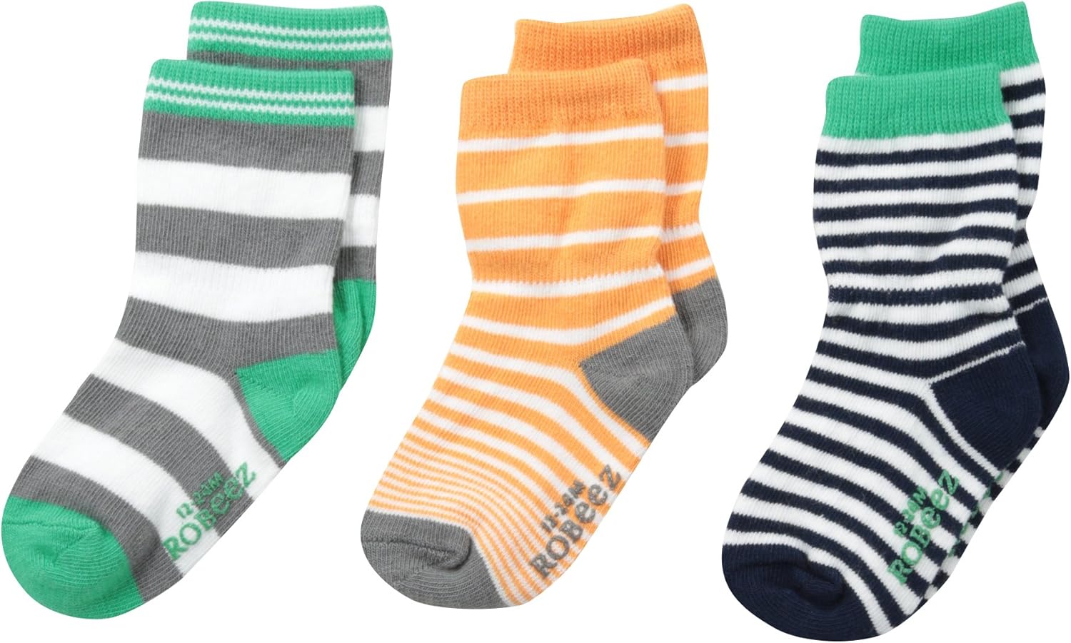 Robeez Baby Boys' Newborn 3 Pack Sock Earn Your Stripes 612 Months