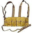 warreplica Rhodesian FAL / G3 / M14 Bush War Magazine Chest Rig with Grenade Pocket - Reproduction Khaki Color