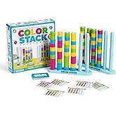 Color Stack Challenge, Color Matching Game by Relatable | Fast Paced Fall Festival Games for Family Game Night, Includes 2 Racks, 50 Cards, 80 Rings
