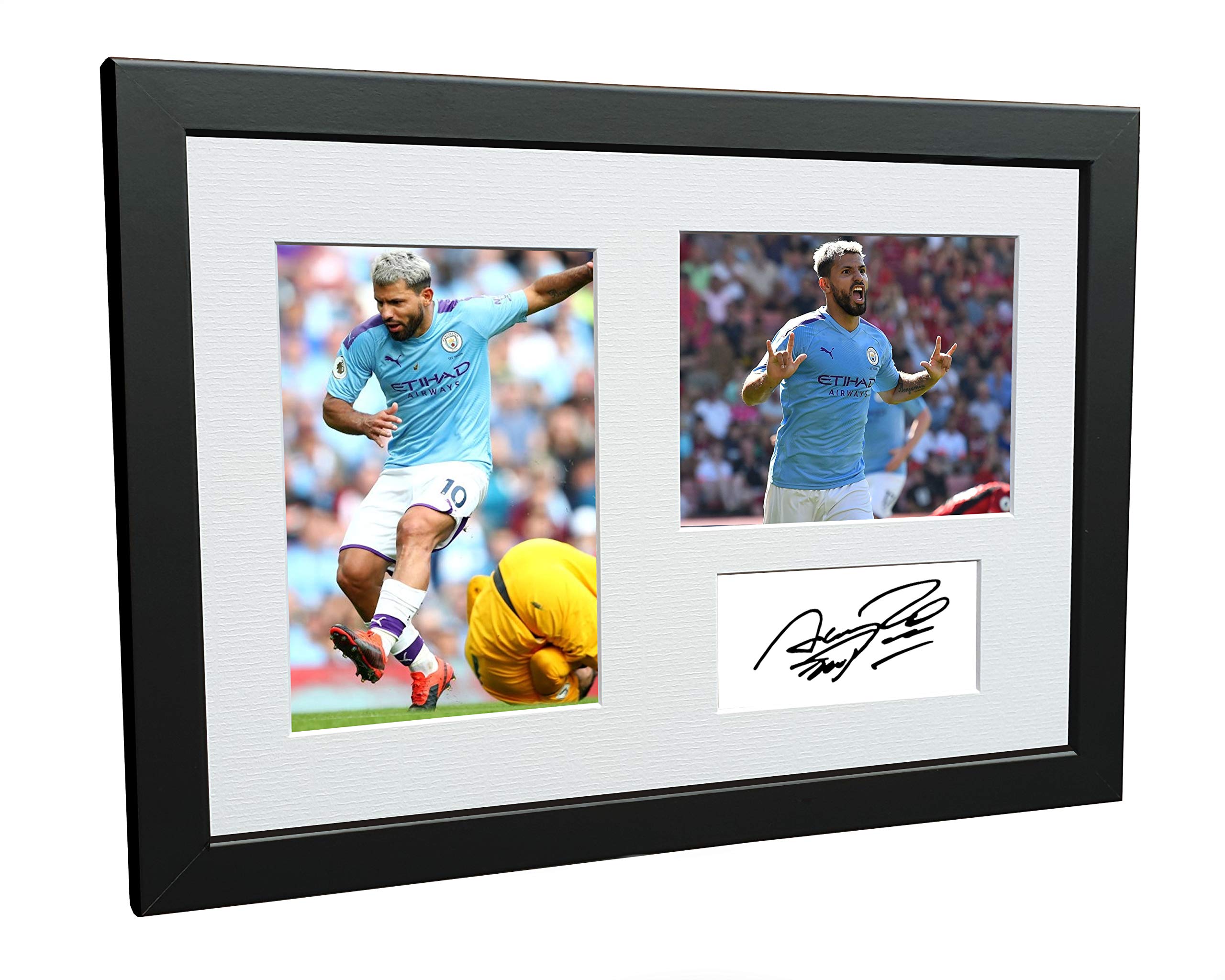 Kitbags & Lockers 12x8 A4 Signed Sergio Aguero Manchester City Autographed Photo Photograph Picture Frame Football Soccer Poster Gift