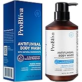 Antifungal Body Wash Treatment Soap – Antibacterial Wash for Jock Itch, Ringworm, Back Acne, Tinea & Foot Odor – Medicated Skin Relief Cleanser Gel with Tea Tree Oil & Tolnaftate for Men and Women