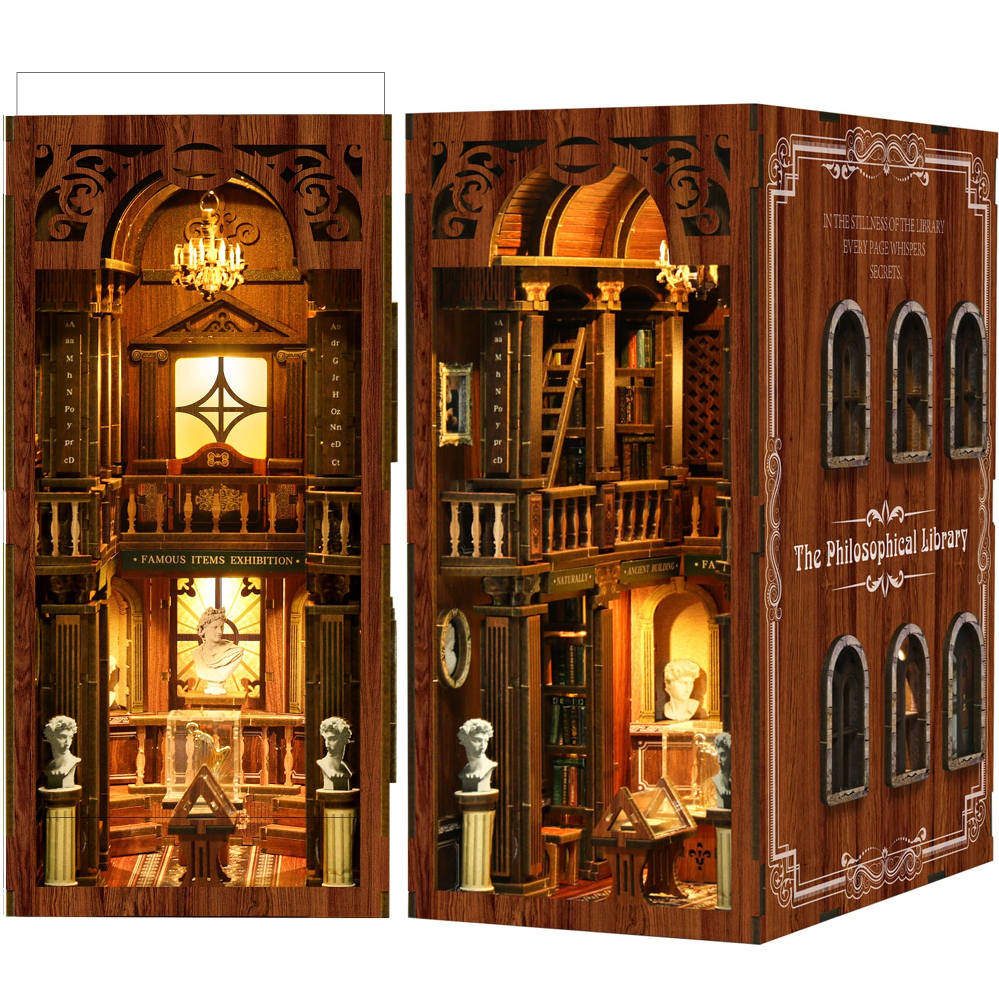 LUMYCE Book Nook Kits for Adults Book Nook Kit Model Kits Craft Kits for Adults - DIY Miniature House Kit for Bookshelf Booknook Tiny House with Sensor Led Light