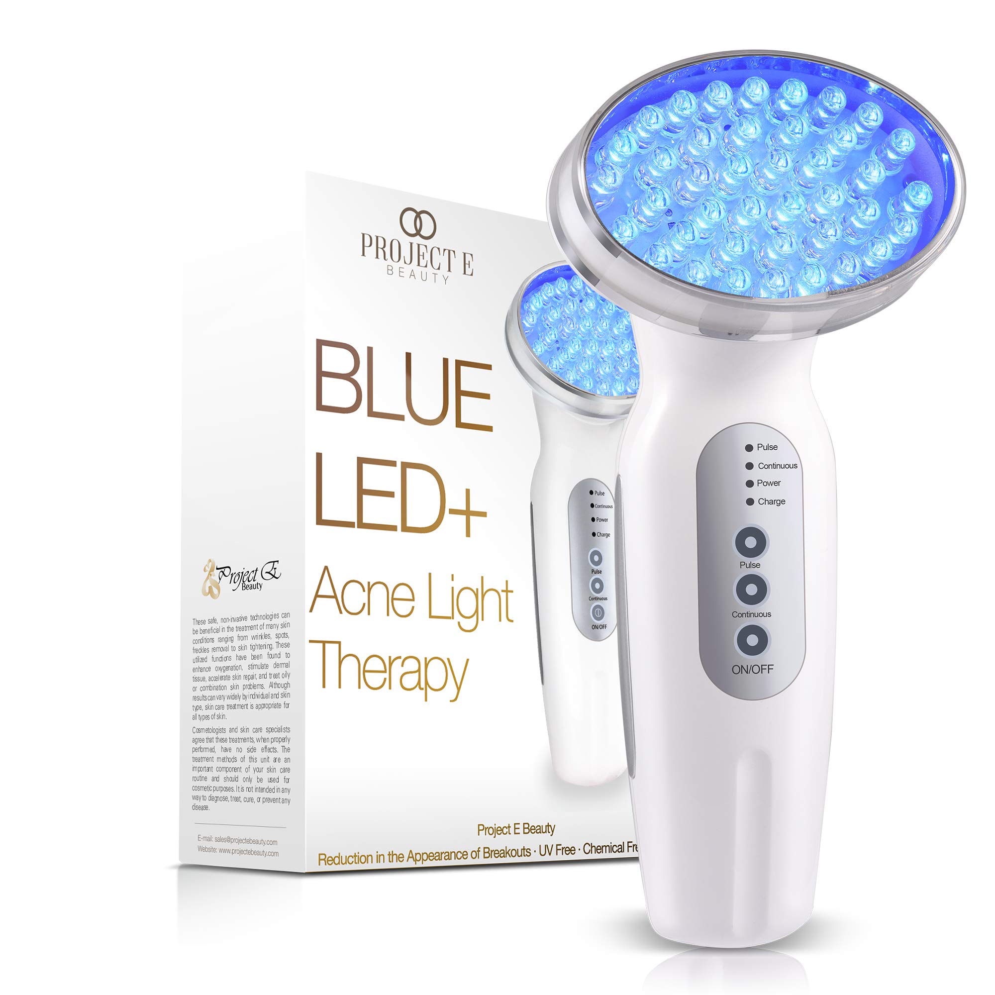 Blue LED+ Light Therapy by Project E Beauty | Anti Blemish | Calm Inflammation & Sensitive | Skincare Routine | for Oily Skin |