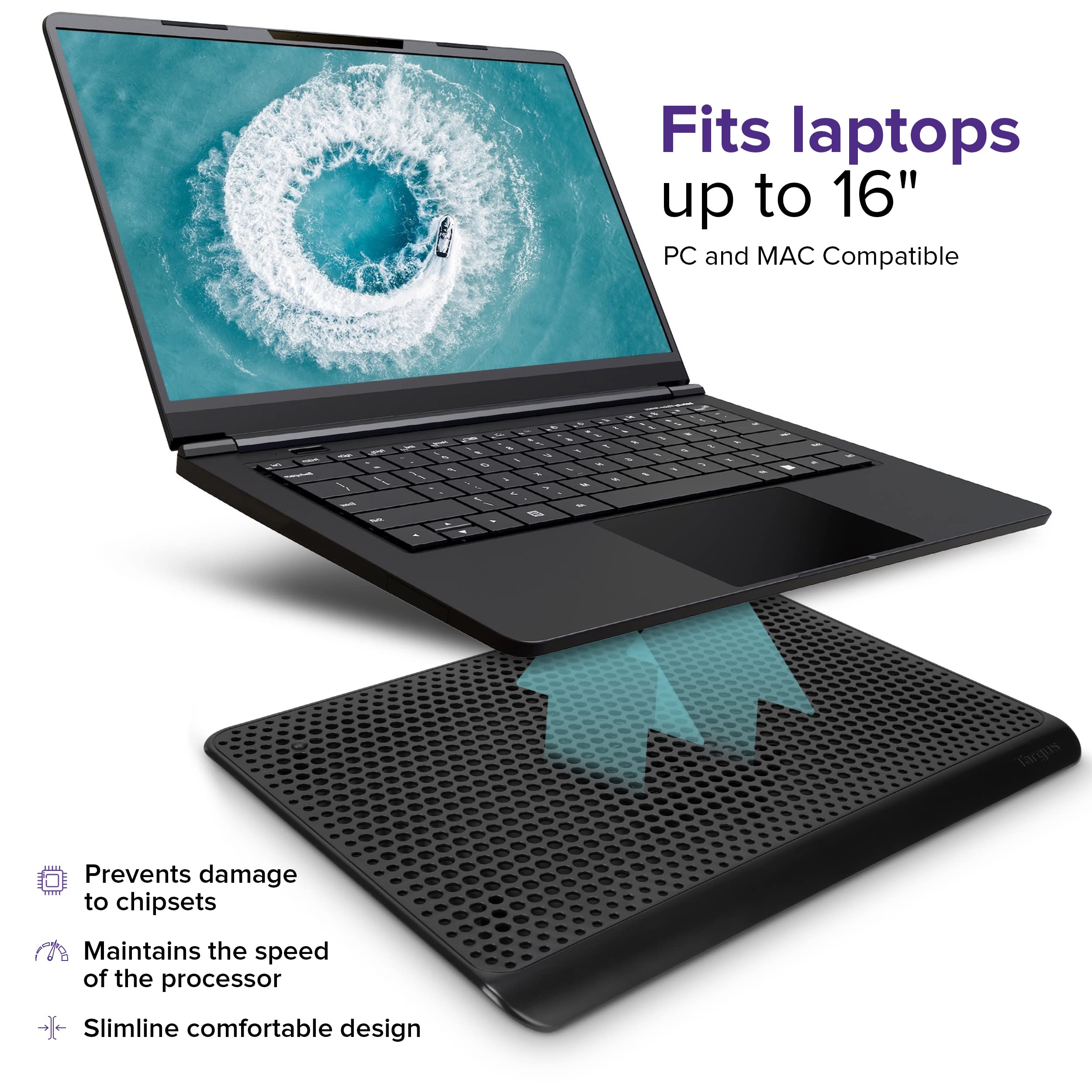 Targus Single Fan Laptop Cooling Pad, Laptop Cooling Stand For Laptops