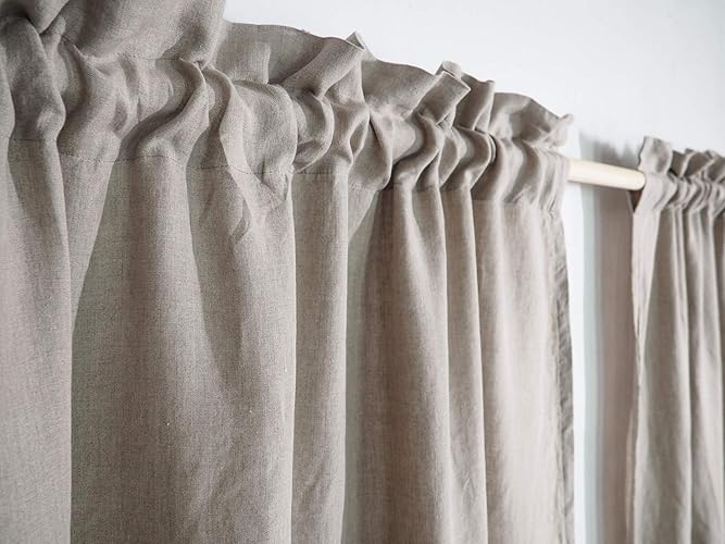 Linen Curtains With Rod Pocket And Header Natural Linen Color