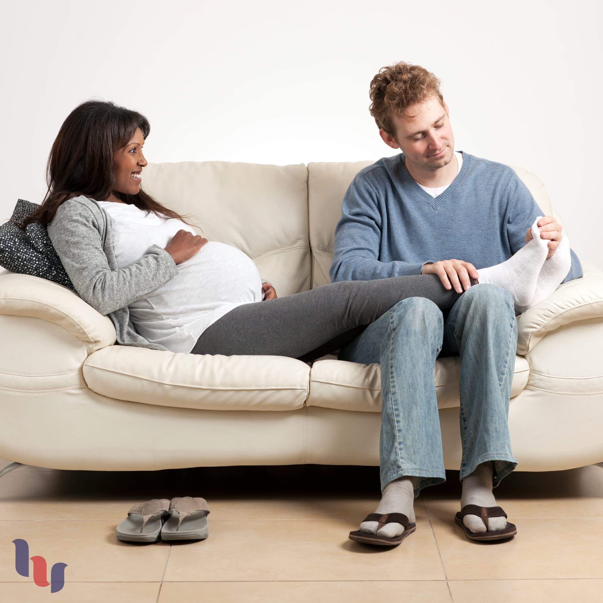 Hugh Ugoli Women's Cotton Diabetic Crew Socks, Wide, Thin, Loose Fit and Stretchy, Seamless Toe & Non-Binding Top, 4 Pairs