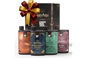 Every Man Jack Harry Potter Collectors Body Wash Gift Set - Includes 4 Body Washes with Clean Ingredients & Hogwarts Inspired Scents - Forbidden Forest, Charms, Herbology, Potions