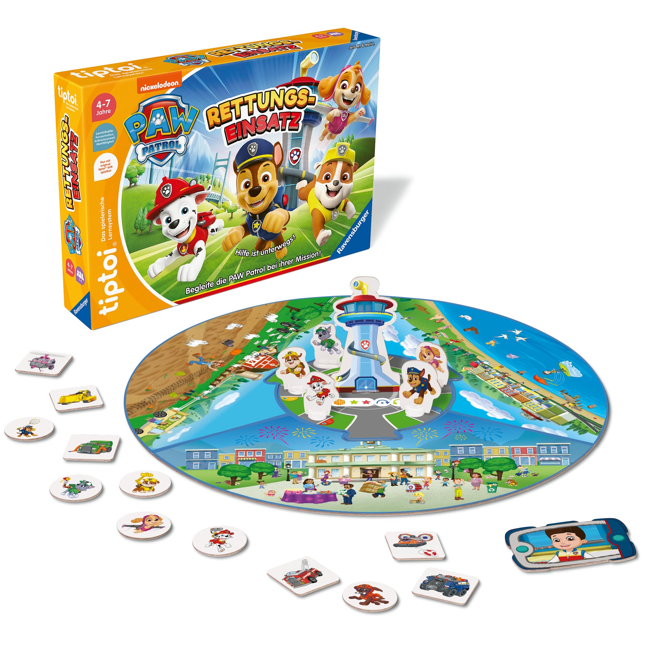 Ravensburger tiptoi Spiel 00202 - PAW Patrol Rettungseinsatz - Lernspiel ab 4 Jahren, lehrreiches Lizenzspiel für Jungen und Mädchen, für 1-4 Spieler