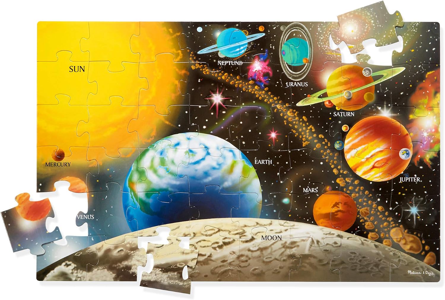 Melissa Doug Solar System Floor Puzzle Floor Puzzles Easy Clean Surface 48 Pieces 36 L X 24 W Great Gift For Girls And Boys Best For 3 4