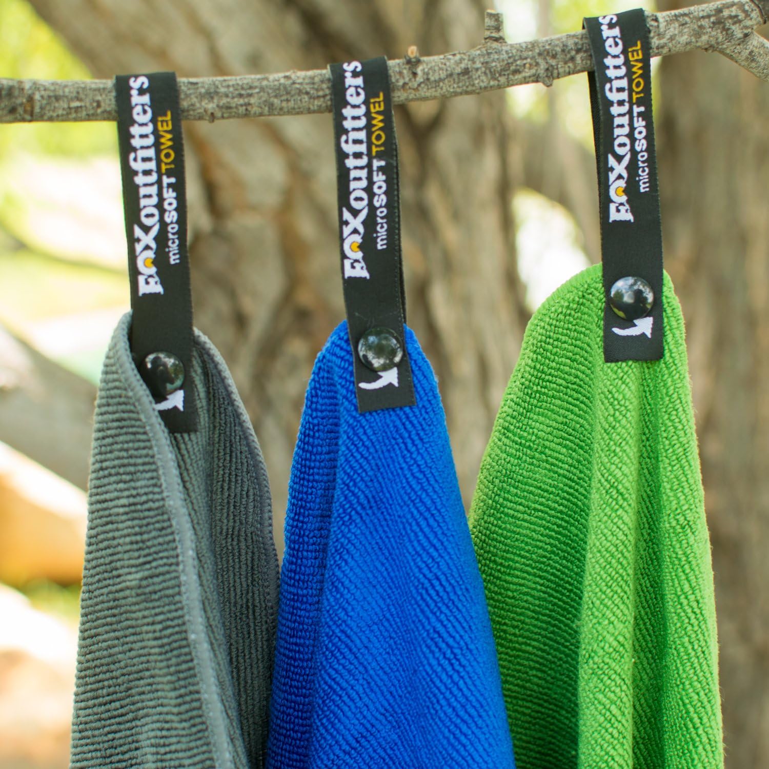 Fox Outfitters Microsoft Towel - Ultra Compact Soft Dry Microfiber Camping & Travel Towel with Hang Loop Snap. Lightweight & Great for Backpacking, Hiking, Sports. : Sports & Outdoors