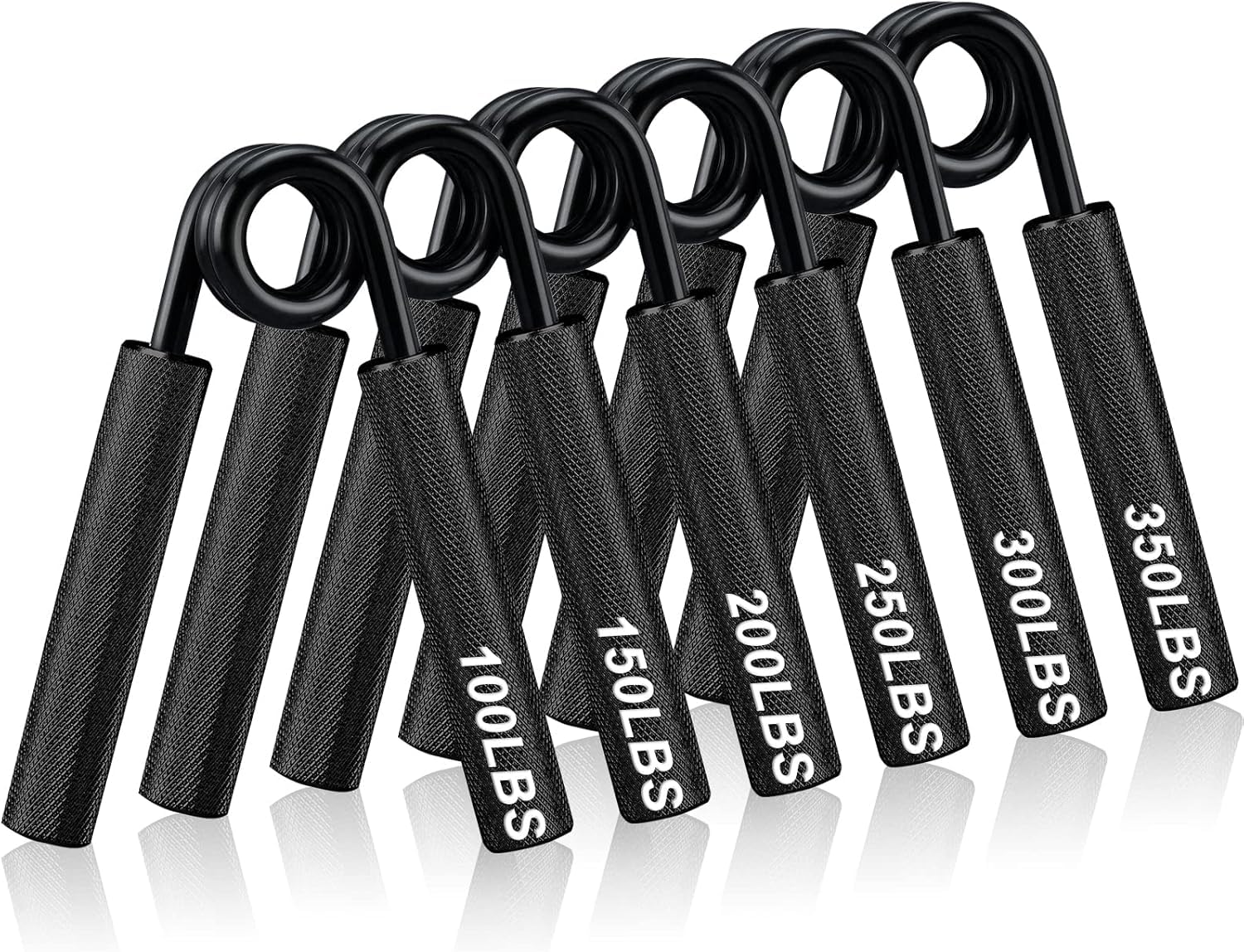 COVVY Metal Hand Grip Strengther Set(100,150,200,250lbs),Grip Strength Trainer, Crushing Grip Trainer, Pinch Grip Trainer, Forearm Exerciser, Gripper Fitness Equipment for Home Gym(Black,Set of 4)