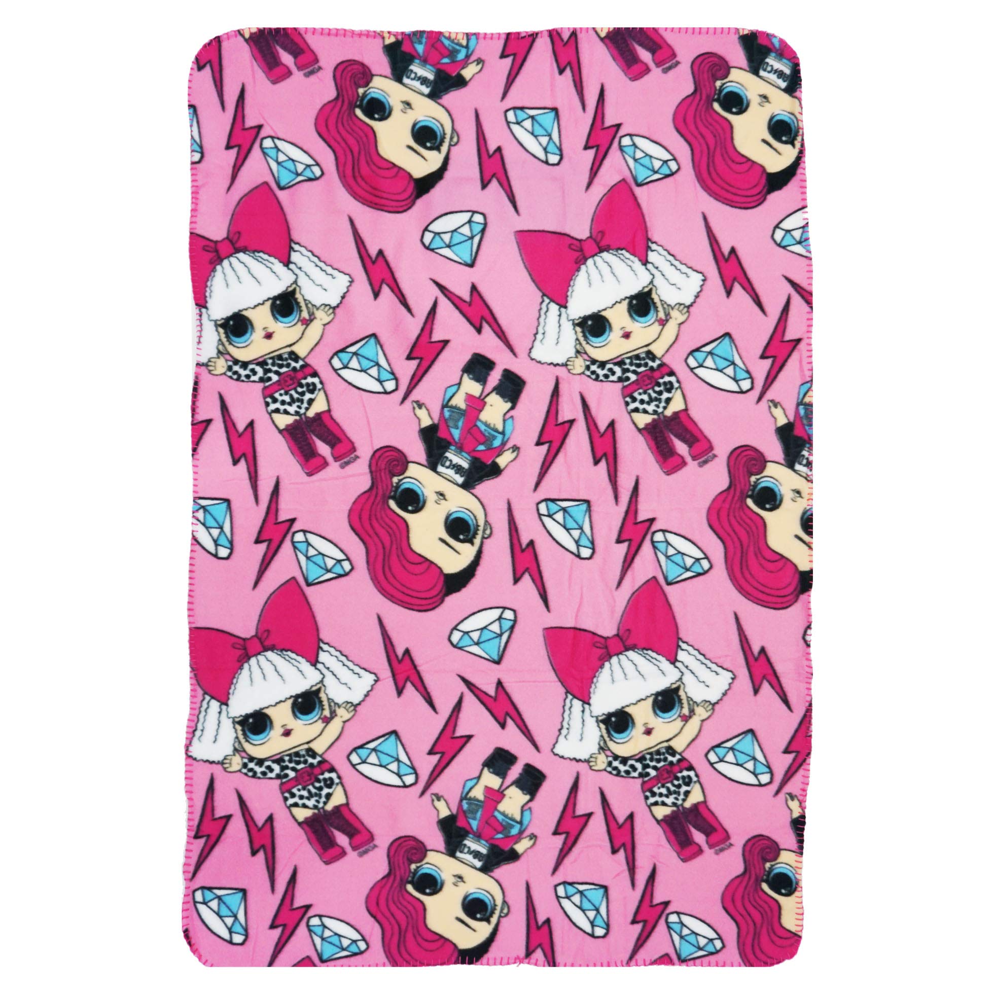 LOL Surprise LB17127 Fleece Blanket, Children's Bedding, 59 Inches
