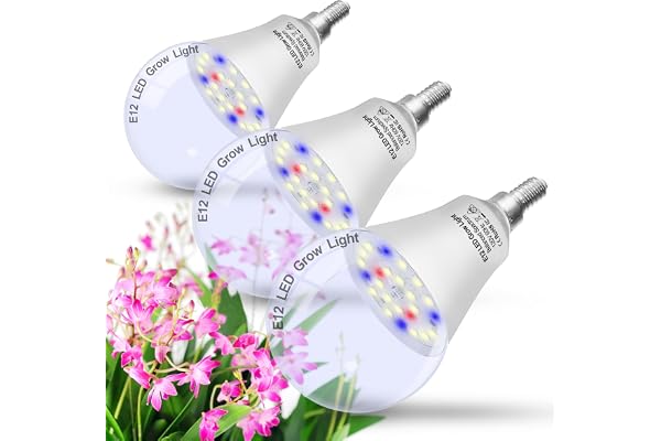 E12 Candelabra Grow Light Bulbs for Indoor Plants Full Spectrum,Small Base Grow LED Lamp Bulb 10W with Balanced Spectrum 5000