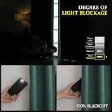 CUCRAF 100% Blackout Curtains 66 x 114 Inch Eyelet 2 Panels Dark Green view 4
