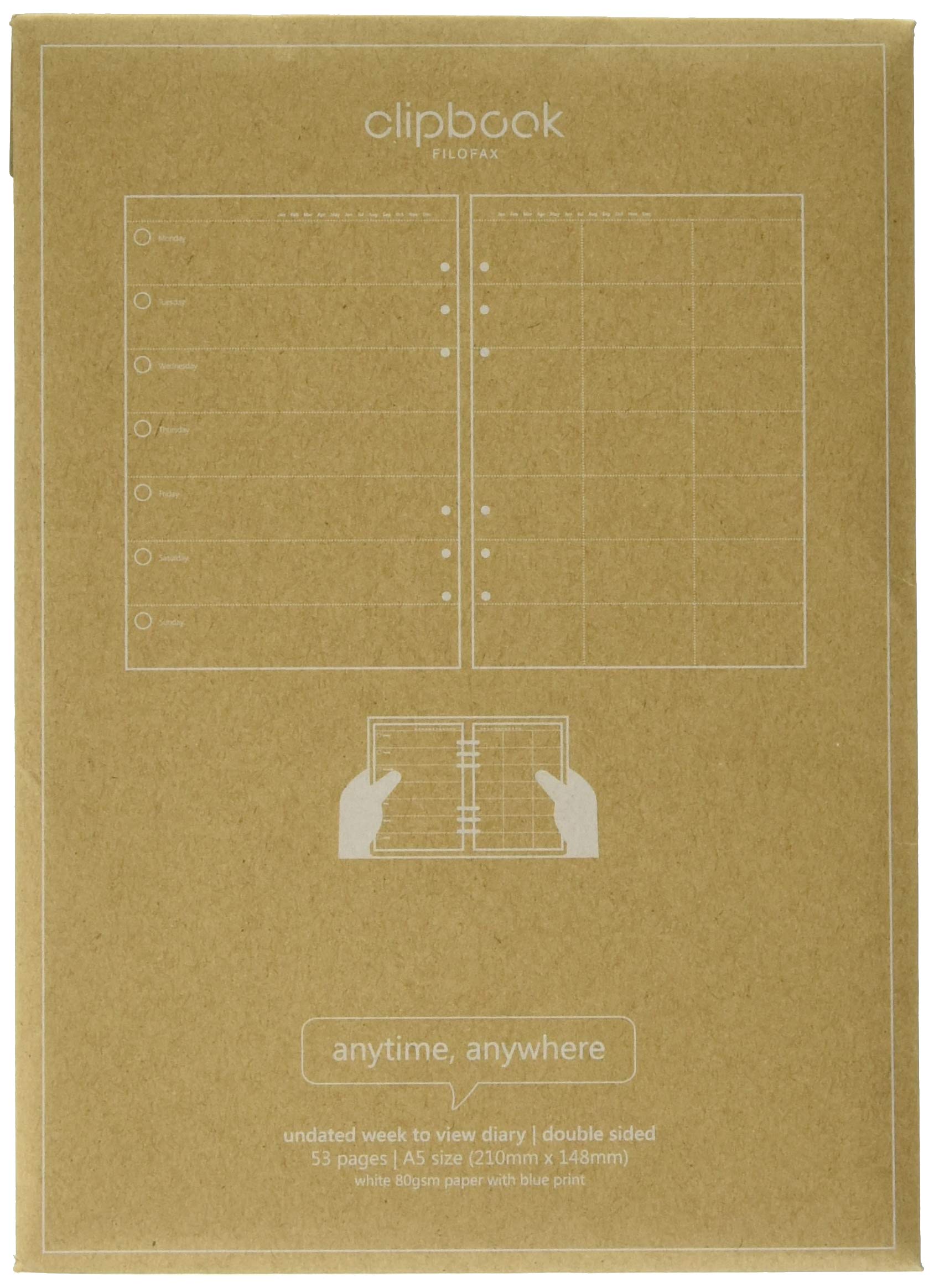 Clipbook A5 Undated Week to View Diary