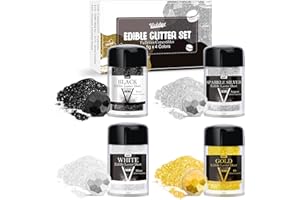 Edible Glitter - 4 Colors Luster Dust Edible Glimmer Powder for Sparkling Drinks, Foods, Wine, Cake, Beverage - Food Grade Sh