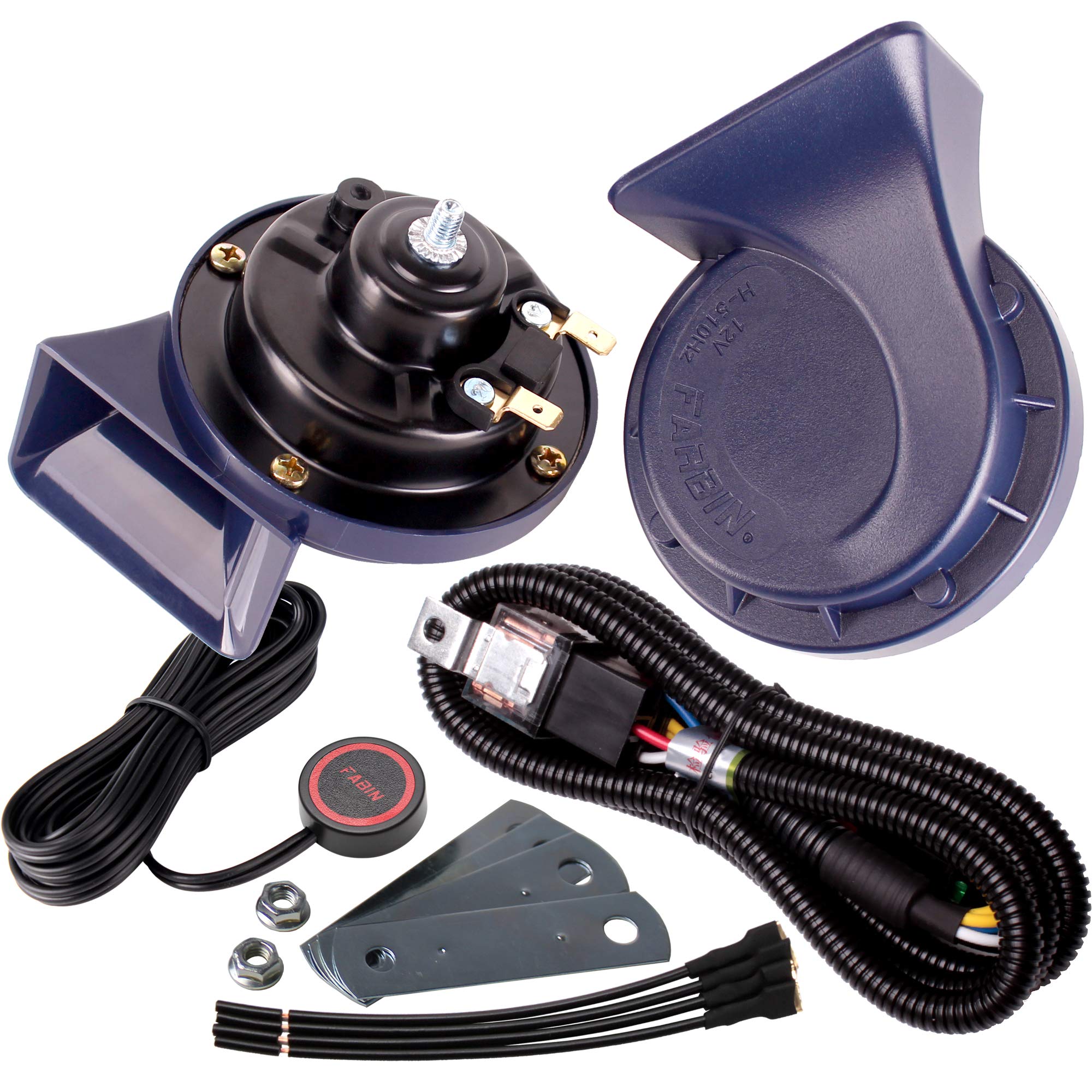 FARBIN Train Horn, 12V Air Compressor, Black Shell, 130DB, Car Motorcycle Truck SUV