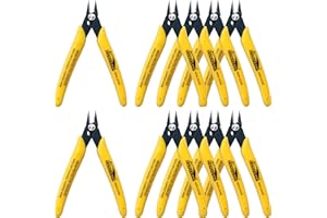 HOUSERAN Flush Cutters, 10 Pack, 5 Inch Micro Flush Cut Pliers with Spring, Side Cut Nippers, Mini Wire Cutters Model Nippers Flush Cutters for Jewelry Making, Plastic Models, Zip Ties, Electronics