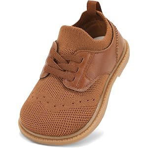 STQ KIDS Toddler Boys Dress Shoes Wide Toe Box Breathable Oxfords Sneakers | Slip on, Lightweight, Flexible, Non-Slip, Comfor
