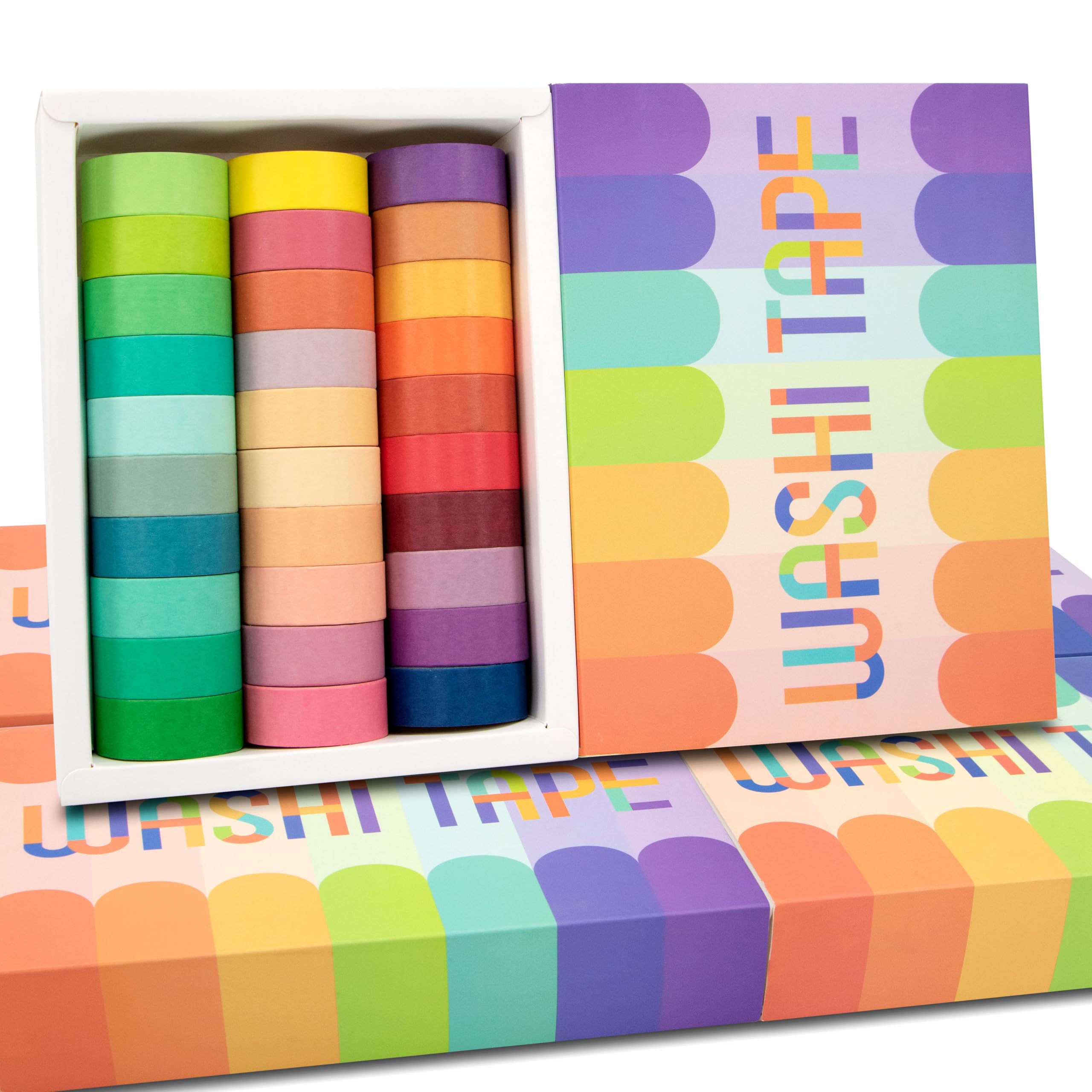 Washi Tape Set 30 Rolls, Decorative Tape, Colored Tape, Scrapbook Tape, Craft Tape for Scrapbook Supplies, Journaling, Washy Tape, Washy
