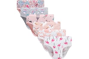 Slenily Little Girls' Soft Cotton Underwear Kids Cool Breathable Comfort Panty Briefs Toddler Undies(Pack of 6)