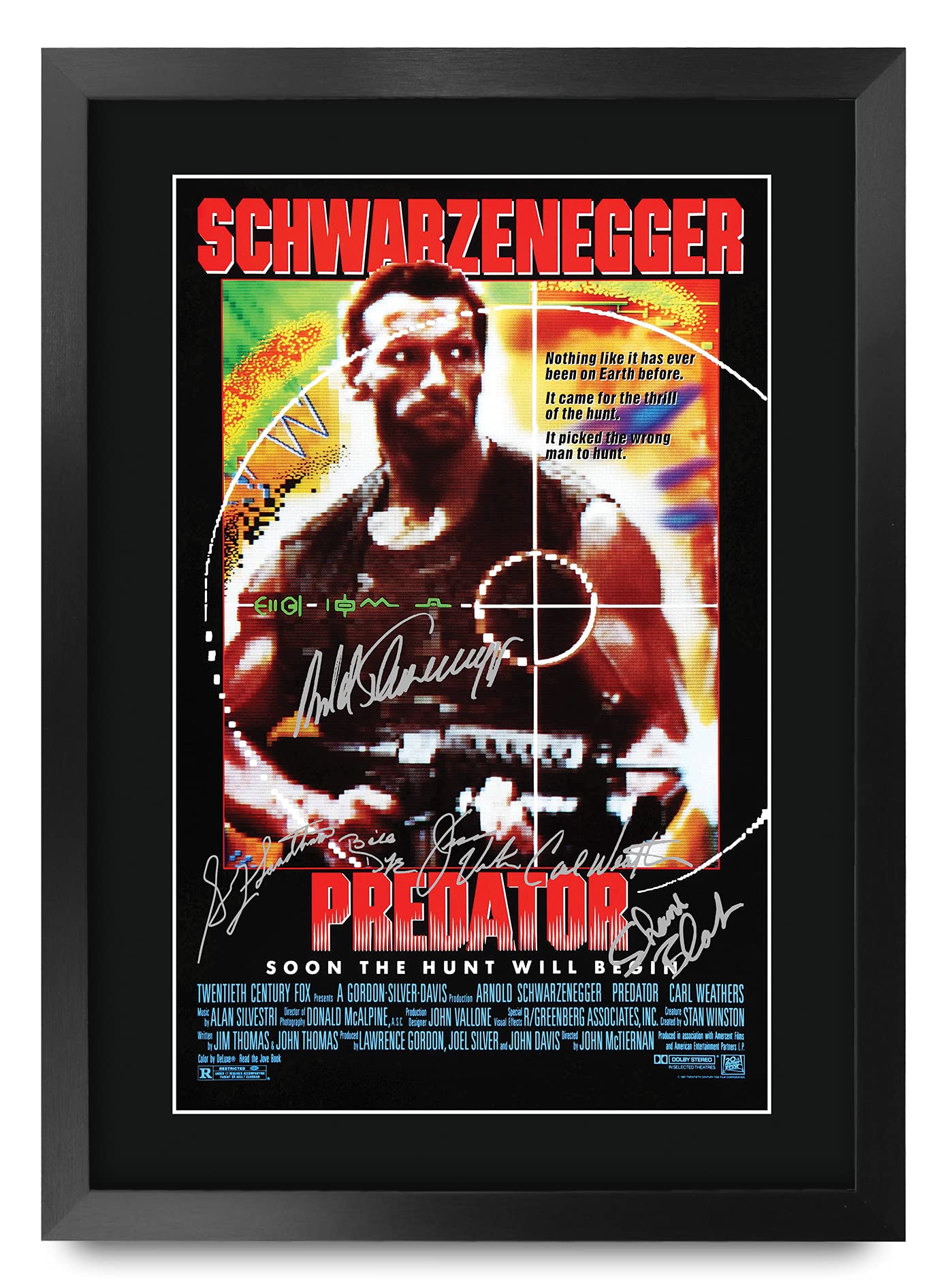 HWC Trading Predator Arnold Schwarzenegger Gifts Printed Signed Autograph Picture for Movie Memorabilia Fans - A3 Framed