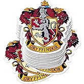 Harry Potter Gryffindor Crest Theme 50ct Vinyl Decals Stacked – House Emblem & Lion Shield Designs for Laptop, Water Bottle, Scrapbooking, Tablet, Indoor & Outdoor
