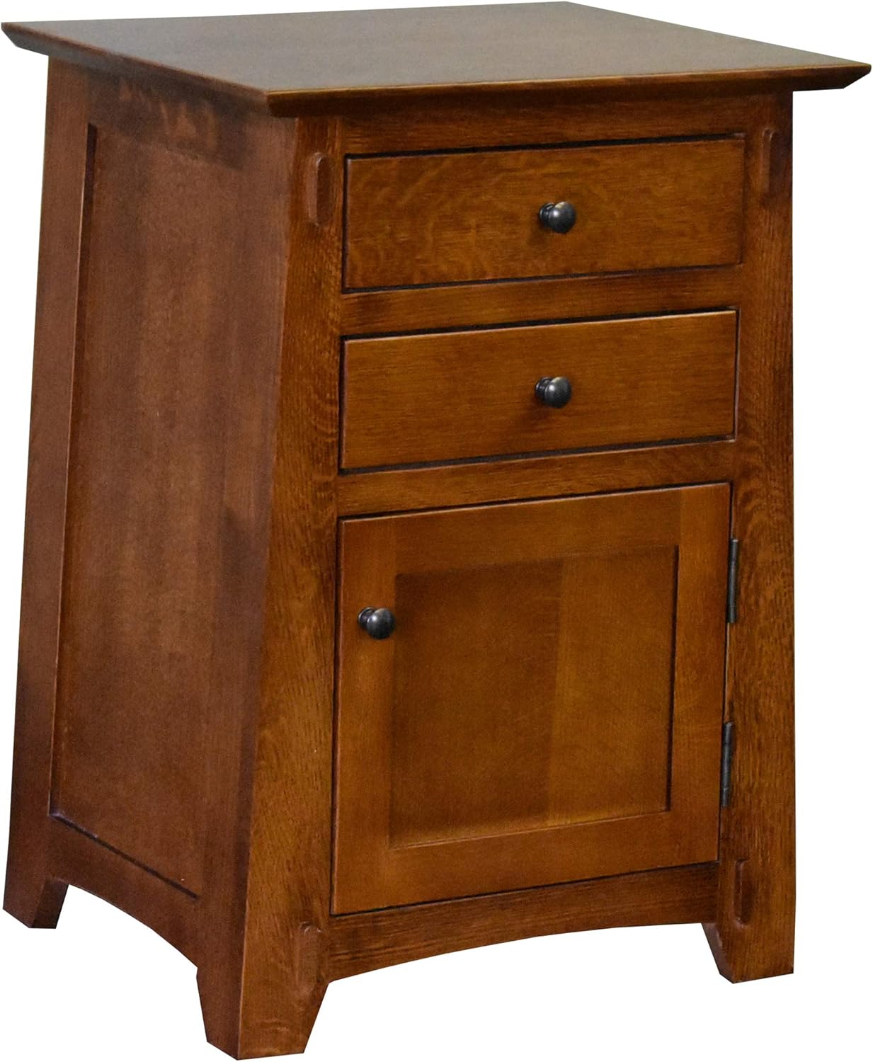 Amazon Com Crafters And Weavers Mission Style Tapered Leg Solid Quartersawn Oak 2 Drawer Nightstand Kitchen Dining