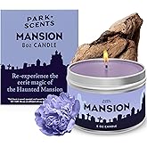 Park Scents Mansion Candle – Theme Park Scented Candles for Home with Peony, Violet, Plum, Leather, Aged Wood, Amber, Musk, Vanilla – Vegan Soy Wax, Made in USA, Friend Birthday Gifts for Women