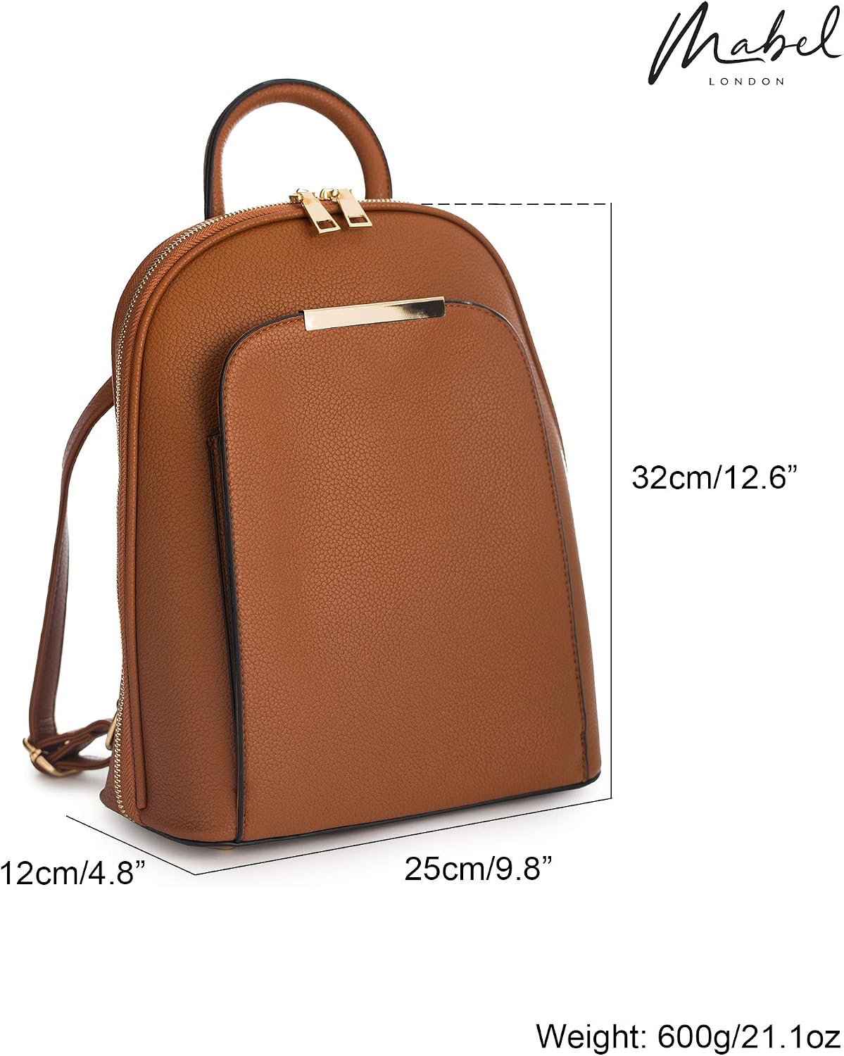 Womens Fashion Faux Leather Backpack Rucksack Shoulder Travel Holiday Bag - Miley - Navy - Image 3