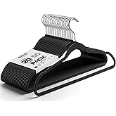 DEILSY™ Clothes Hangers Plastic Hangers - Durable Non-Velvet Plastic Hangers - Slim Hangers, Classic Shirt and Pant Hangers Black Plastic Hangers for Everyday Use Plastic Hangers 20 Pack