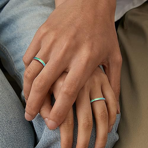 ADRAMATA 925 Sterling Silver Mood Rings for Women Men 3/4mm - Main Image