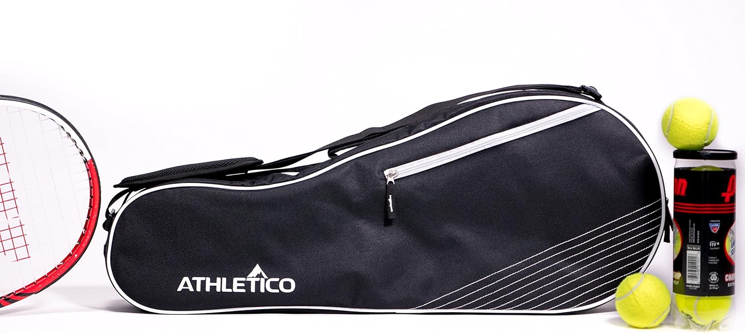 Athletico 3 Racquet Tennis Bag | Padded to Protect Rackets & Lightweight | Professional or Beginner Tennis Players | Unisex Design for Men, Women, Youth and Adults (Black) : Sports & Outdoors