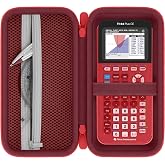 Baval Hard Case for Texas Instruments TI-84 Evo/TI-84 Plus CE Calculator | Fits for TI-84 Evo/TI-84 Plus CE/TI-84 Plus/TI-Nspire CX II CAS/TI-Nspire CX II Calculator, Dark Red Case+Red Zipper