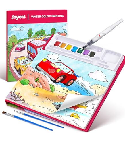 Carnet De Travail Aquarelle - 12 Couleurs - Avec Pinceaux - Livret D