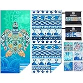 2 Pack Microfiber Lightweight Beach Towel Sand Free Quick Dry Absorbent Thin Compact Towels for Swimming Pool Camping Beach Accessories Large Easy Pack Travel Things for Vacation Essentials Gift