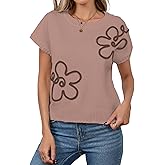 Libsorge Womens Cute Flower Cap Sleeve Sweater Vest Spring 2025 Lightweight Ribbed Knit Crewneck Knit Top