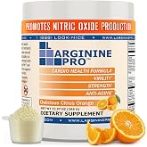 L-Arginine PRO | 5,500mg L-Arginine Plus L-Citrulline 1,100mg Orange Powder Drink Mix Supplement for Increased Nitric Oxide Production