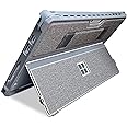 Case for 12.3" Microsoft Surface Pro 7+/7/6/5/4/Pro LTE Protective Rugged Cover Case, with Stylus Pen Holder and Hand Strap, Compatible with Type Cover Keyboard, Gray