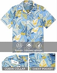 COOFANDY Men Casual Shirt Short Sleeve Button Down