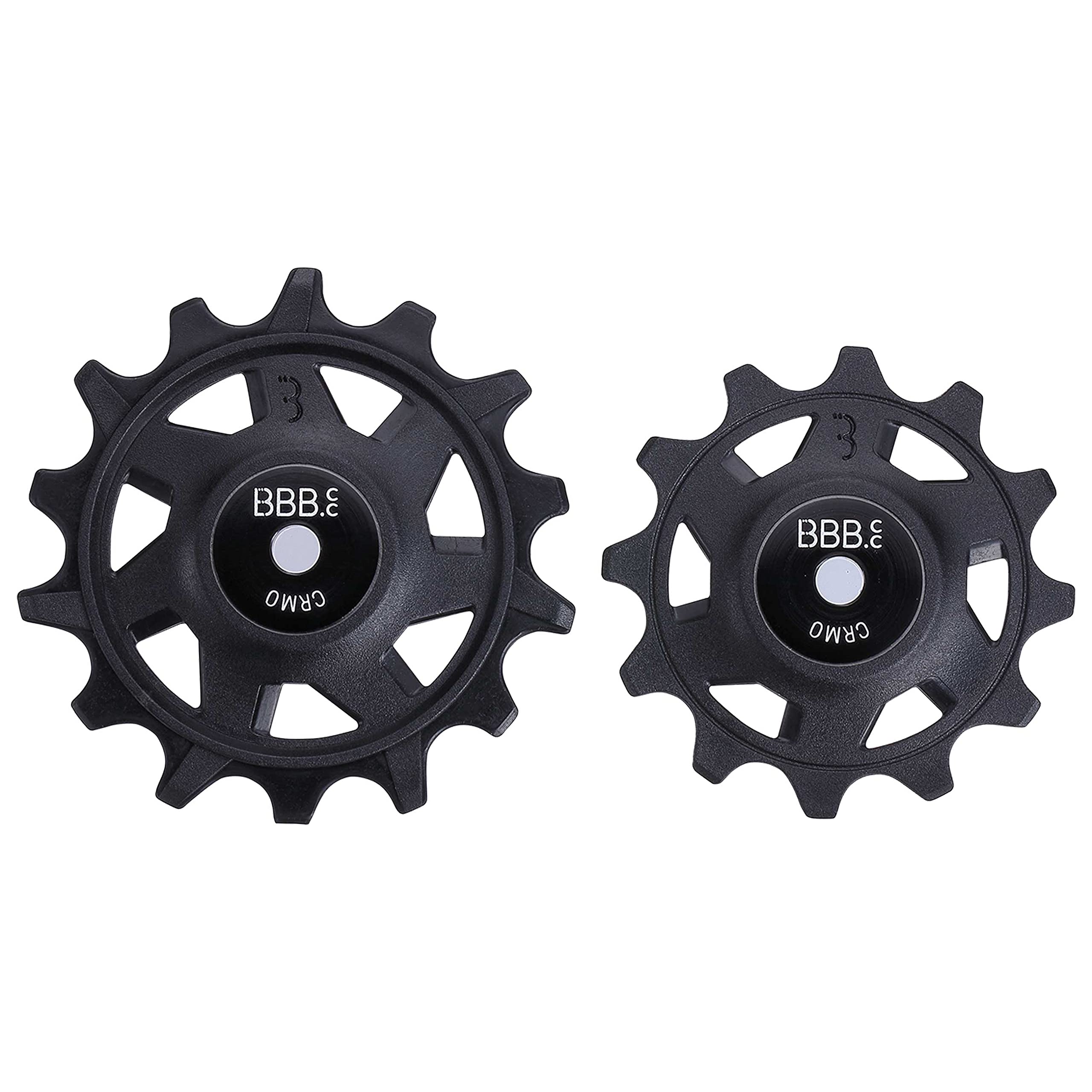 BBB Cycling 2x 12-14-T Derailleur Jockey Wheels Narrow/Wide I SRAM Jockey Wheels 12 speed MTB System Compatible I RollerBoys BDP-07, Black/White