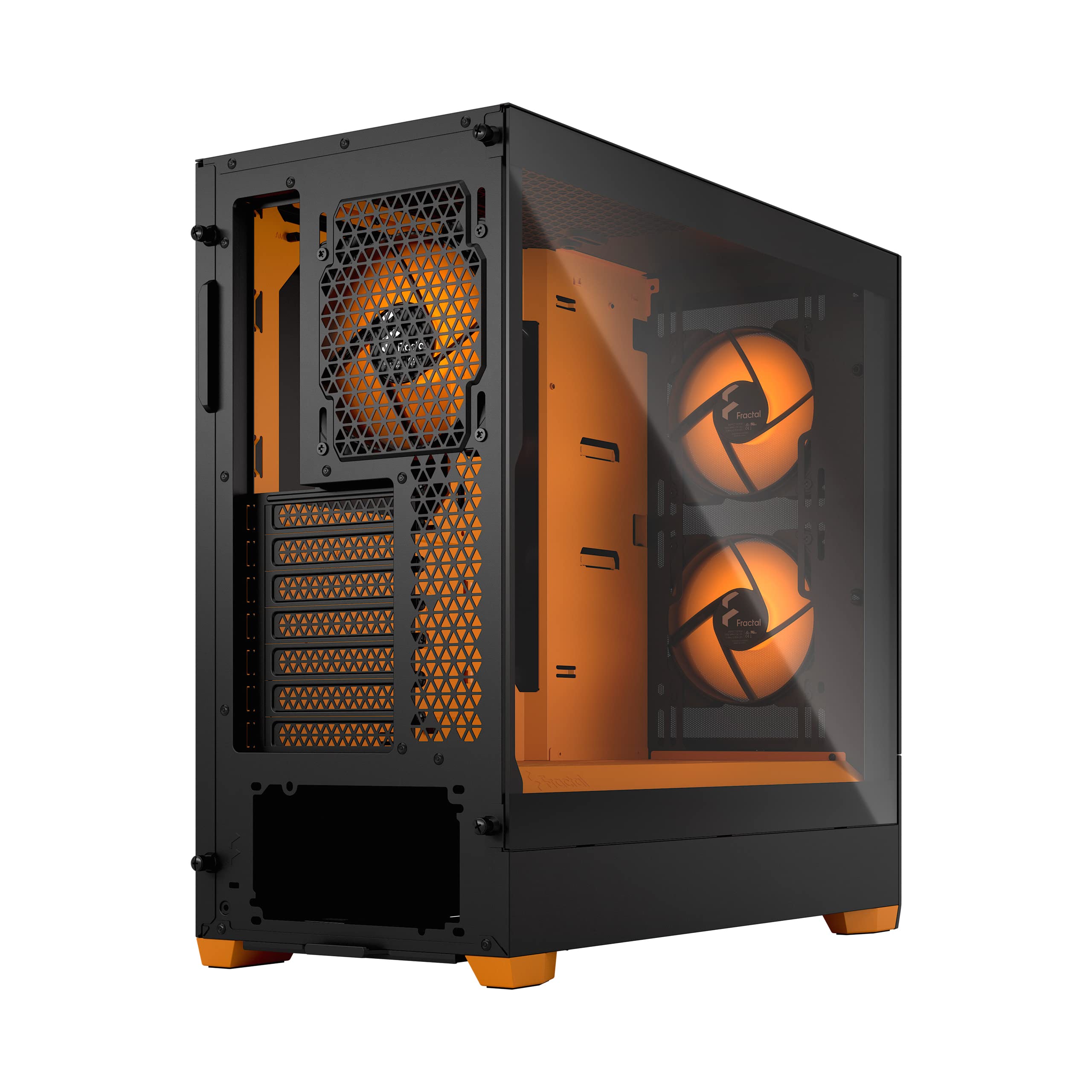 Fractal Design Pop Air Rgb Gaming Case - Front Mesh Panel Detail Showing Airflow Design And Rgb Fan Illumination